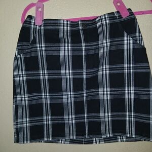 Hollister Black and White Checkered Mini Skirt